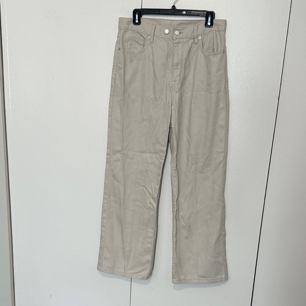 Muji Women's Cream Wide Leg Pants